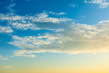 Beautiful sky and colorful clouds at sunset