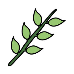 branch with leafs plant icon