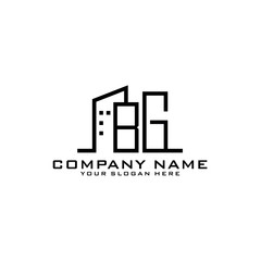 Fototapeta premium Letter BG With Building For Construction Company Logo