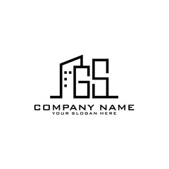 Letter GS With Building For Construction Company Logo
