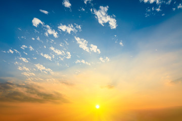 Beautiful sky and colorful clouds at sunset