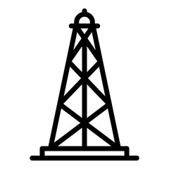 Oil derrick icon. Outline oil derrick vector icon for web design isolated on white background