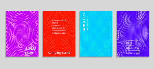 Obraz na płótnie Canvas Minimal abstract vector halftone cover design template. Future geometric gradient background. Vector templates for placards, banners, flyers, presentations and reports