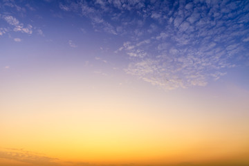 Beautiful sky and colorful clouds at sunset