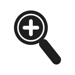 Fototapeta premium Zoom in icon flat vector black shape design illustration