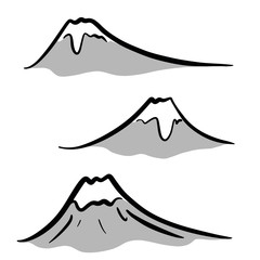 富士山 ネズミ 波 雲 筆文字の手描きイラスト素材セット ベクター 子年 年賀状 正月 和 Wall Mural Kimiko