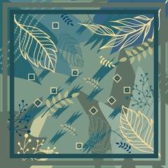 pattern of hijab motif design with foliage design