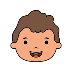 cute little boy head comic character