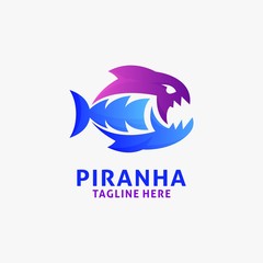 Piranha fish logo design