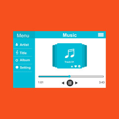 Music design. Online concept. Media illustration to enjoy their time, Suitable for landing page, ui, web, App intro card, editorial, flyer,and banner