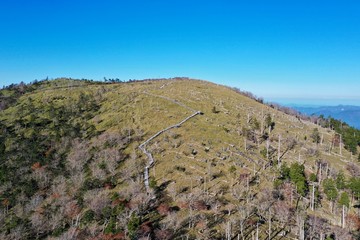 landscape with mountains and blue sky