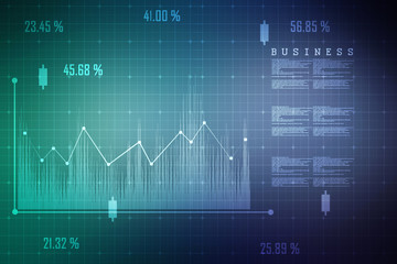 2d rendering Stock market online business concept. business Graph 