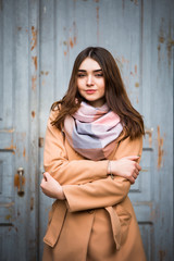 Fototapeta premium stylish woman in autumn park