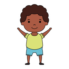 cute little afro boy comic character