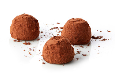 chocolate truffles covered with cocoa