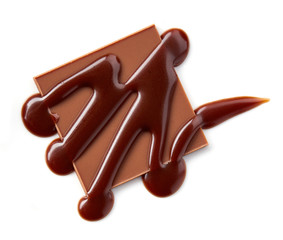 chocolate decor on white background
