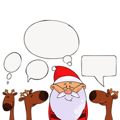 Funny Santa and Christmas deers