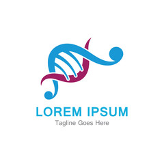 DNA Genetic Icon Design Template. Vector Illustration