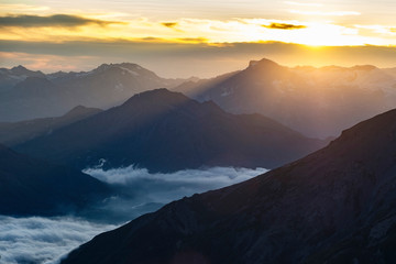 The panorama from the top of Rocciamelone (3538m) in the Italian Alps is breathtaking
