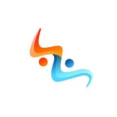 Obraz premium Community care Logo design template colorful