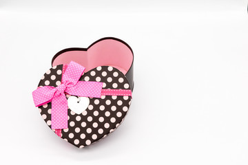  gift box heart shape on white background