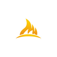 Fire illustration logo design template