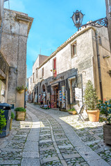 The narrow streets of Erice in Western Sicily, Italy