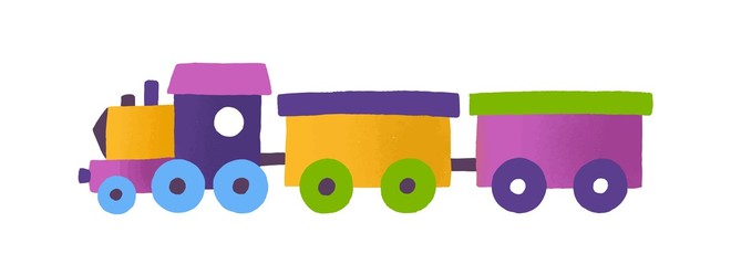Childish toy train with wagons vector illustration © Good Studio