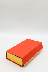 gift box red color inside yellow color
