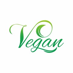 Vegan Vegetarian Logo Design Vector 