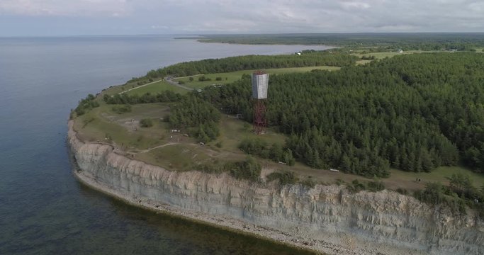 Panga Cliff, Saaremaa, Estonia - aerial drone shot