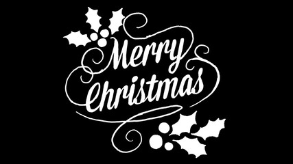 merry christmas logo, designed in chalkboard drawing style, animated footage ideal for the Christmas period