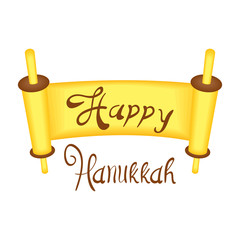 happy hanukkah patchment with lettering