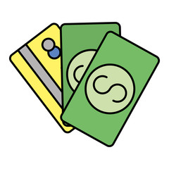 credit card and bill money