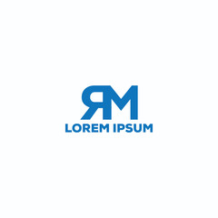 RM letter logo design template fully editable vector