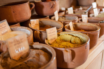 Spices for sale in a market