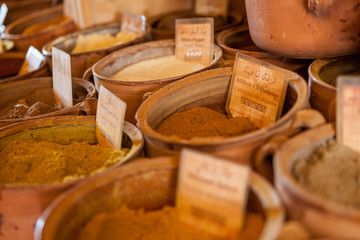 Spices for sale in a market