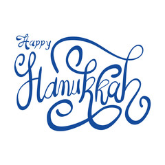 happy hanukkah celebration lettering icon