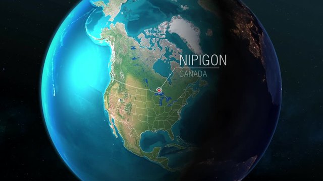 Canada - Nipigon - Zooming from space to earth