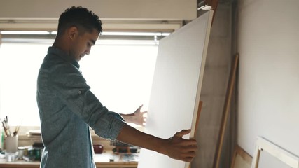 Talented artist starting a new painting