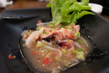HOKKAIDO OCTOPUS LEG salad at Japanese restaurant in Thailand.
