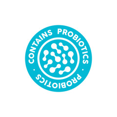 Contains probiotics vector icon label