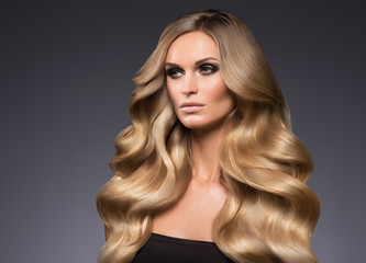 Beautiful hair woman portrait beauty make up healthy skin and hairstyle