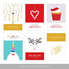 Merry Christmas cards set with hand drawn elements. Doodles and sketches vector Christmas illustrations