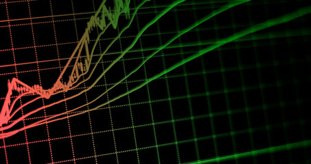 graph chart of stock market investment trading.