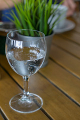 A glass of cool fresh sparkling water