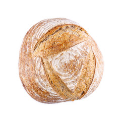 Top view homemade bread on a white background to paste in your design