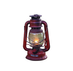 Old red lantern isolated on white background. Clipping Path. © releon8211