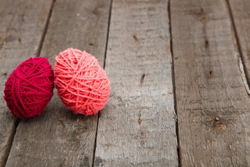 Colorful decorated easter eggs from wool yarn. Happy Easter.