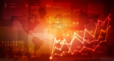 2d rendering Stock market online business concept. business Graph 